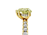 Yellow gold Fancy Yellow Heart Cut Diamond Pave Band Solitaire Ring with Four-Prong Setting_56