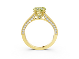 Yellow gold Fancy Yellow Heart  Cut Diamond Pave Band with Four-Prong Setting_40