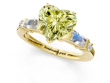 Yellow gold Fancy Yellow Heart  Cut Diamond Ring with Baguette Side Stones, Channel Set Band, and Four-Prong Setting_25