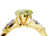 Yellow gold Fancy Yellow Heart  Cut Diamond Ring with Baguette Side Stones, Channel Set Band, and Four-Prong Setting_28