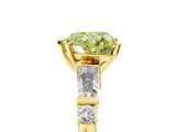 Yellow gold Fancy Yellow Heart  Cut Diamond Ring with Baguette Side Stones, Channel Set Band, and Four-Prong Setting_29
