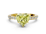 Yellow gold Fancy Yellow Heart  Cut Diamond Ring with Pavé Band and Four-Prong Setting_84