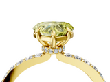 Yellow gold Fancy Yellow Heart  Cut Diamond Ring with Pavé Band and Four-Prong Setting_88