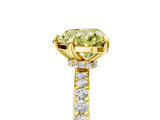 Yellow gold Fancy Yellow Heart  Cut Diamond Ring with Pavé Band and Four-Prong Setting_89