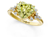 Yellow gold Fancy Yellow Heart Cut Diamond Ring with Side Stones and Four-Prong Setting_79