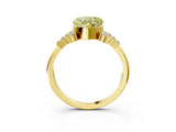 Yellow gold Fancy Yellow Heart Cut Diamond Ring with Side Stones and Four-Prong Setting_81