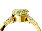 Yellow gold Fancy Yellow Heart Cut Diamond Ring with Side Stones and Four-Prong Setting_82