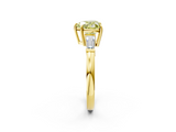 Yellow gold Fancy Yellow Heart  Cut Diamond Ring with Tapered Baguette Side Stones in Four-Prong Setting_5