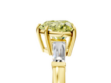 Yellow gold Fancy Yellow Heart  Cut Diamond Ring with Tapered Baguette Side Stones in Four-Prong Setting_8