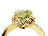 Yellow gold Fancy Yellow Heart Cut Diamond Scalloped Halo Engagement Ring with Round Shared Prong Band_16