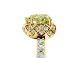 Yellow gold Fancy Yellow Heart Cut Diamond Scalloped Halo Engagement Ring with Round Shared Prong Band_29