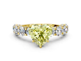 Yellow gold Fancy Yellow Heart Cut Diamond Side Stone Engagement Ring with Four-Prong Setting_24