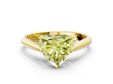 Yellow gold Fancy Yellow Heart Cut Diamond Solitaire Engagement Ring with Cathedral Setting and Four-Prong Mount_132