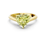 Yellow gold Fancy Yellow Heart Cut Diamond Solitaire Engagement Ring with Cathedral Setting and Four-Prong Mount_96