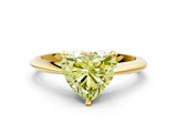Yellow gold Fancy Yellow Heart Cut Diamond Solitaire Engagement Ring with Classic Band and Four-Prong Setting_87