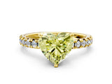 Yellow gold Fancy Yellow Heart Cut Diamond Solitaire Pavé Engagement Ring with Round Band and Prong Setting_13