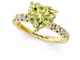 Yellow gold Fancy Yellow Heart Cut Diamond Solitaire Pavé Engagement Ring with Round Band and Prong Setting_14