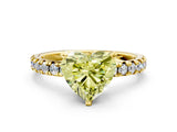 Yellow gold Fancy Yellow Heart Cut Diamond Solitaire Pavé Engagement Ring with Round Band and Prong Setting_49