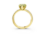 Yellow gold Fancy Yellow Heart Cut Diamond Solitaire Pavé Engagement Ring with Round Band and Prong Setting_52