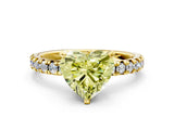 Yellow gold Fancy Yellow Heart Cut Diamond Solitaire Pavé Engagement Ring with Round Band and Prong Setting_67