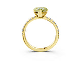 Yellow gold Fancy Yellow Heart Cut Diamond Solitaire Pavé Engagement Ring with Round Band and Prong Setting_70