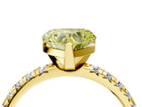 Yellow gold Fancy Yellow Heart Cut Diamond Solitaire Pavé Engagement Ring with Round Band and Prong Setting_71