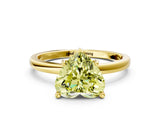 Yellow gold Fancy Yellow Heart Cut Diamond Solitaire Ring with Classic Band and Four-Prong Setting