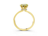 Yellow gold Fancy Yellow Heart Cut Diamond Solitaire Ring with Classic Band and Four-Prong Setting_3