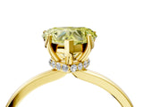Yellow gold Fancy Yellow Heart Cut Diamond Solitaire Ring with Classic Band and Four-Prong Setting_4