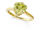 Yellow gold Fancy Yellow Heart Cut Diamond Solitaire Ring with Flower Prong Setting and Classic Band_13