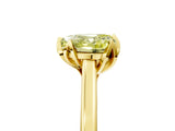 Yellow gold Fancy Yellow Heart Cut Diamond Solitaire Ring with Flower Prong Setting and Classic Band_17