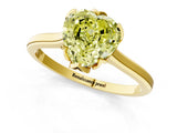 Yellow gold Fancy Yellow Heart Cut Diamond Solitaire Ring with Flower Prong Setting and Classic Band_37
