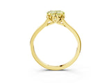 Yellow gold Fancy Yellow Heart Cut Diamond Solitaire Ring with Flower Prong Setting and Classic Band_39