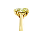 Yellow gold Fancy Yellow Heart Cut Diamond Solitaire Ring with Flower Prong Setting and Classic Band_41