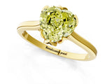 Yellow gold Fancy Yellow Heart Cut Diamond Solitaire Ring with Flower Prong Setting and Classic Band_83