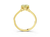 Yellow gold Fancy Yellow Heart Cut Diamond Solitaire Ring with Flower Prong Setting and Classic Band_85