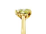 Yellow gold Fancy Yellow Heart Cut Diamond Solitaire Ring with Flower Prong Setting and Classic Band_87