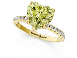 Yellow gold Fancy Yellow Heart Cut Diamond Solitaire Ring with Four-Prong Setting and Pavé Band_4