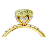 Yellow gold Fancy Yellow Heart Cut Diamond Solitaire Ring with Four-Prong Setting and Pavé Band_7