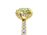 Yellow gold Fancy Yellow Heart Cut Diamond Solitaire Ring with Four-Prong Setting and Pavé Band_8