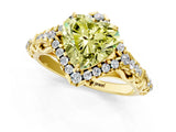 Yellow gold Fancy Yellow Heart Cut Diamond Solitaire Ring with Hidden Halo and Pavé Band_28