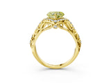 Yellow gold Fancy Yellow Heart Cut Diamond Solitaire Ring with Hidden Halo and Pavé Band_30
