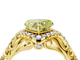 Yellow gold Fancy Yellow Heart Cut Diamond Solitaire Ring with Hidden Halo and Pavé Band_31