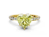 Yellow gold Fancy Yellow Heart Cut Diamond Solitaire Ring with Pavé Band and Hidden Halo_68