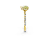 Yellow gold Fancy Yellow Heart Cut Diamond Solitaire Ring with Pavé Band and Hidden Halo_70
