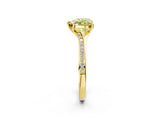 Yellow gold Fancy Yellow Heart Cut Diamond Solitaire Ring with Pavé Band and Prong Setting_14