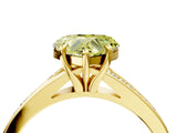 Yellow gold Fancy Yellow Heart Cut Diamond Solitaire Ring with Pavé Band and Prong Setting_16