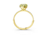 Yellow gold Fancy Yellow Heart Cut Diamond Solitaire Ring with Pave Band and Four Prong Setting_76