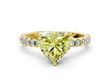 Yellow gold Fancy Yellow Heart Cut Diamond Solitaire Ring with Round  Pavé Band and Four-Prong Setting_36