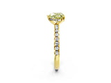 Yellow gold Fancy Yellow Heart Cut Diamond Solitaire Ring with Round  Pavé Band and Four-Prong Setting_38